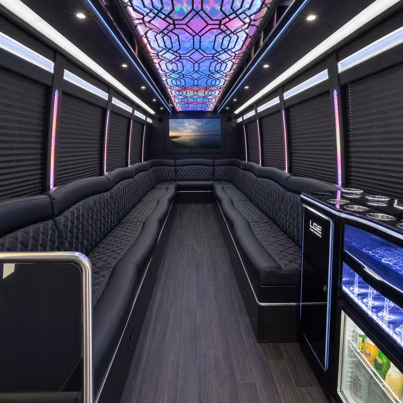 20 Passenger Party Bus Interior