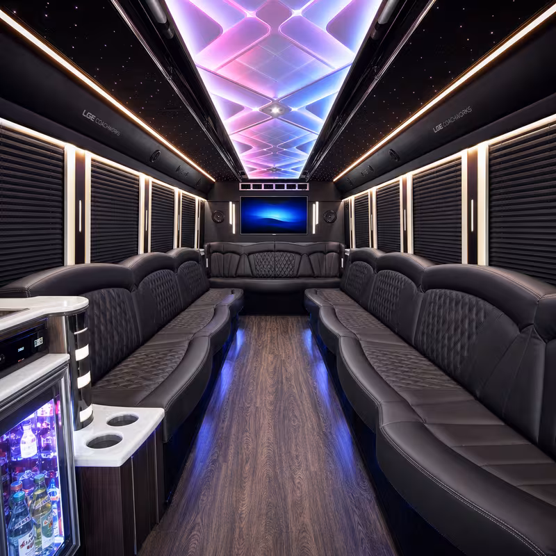 25 Passenger Party Bus Interior