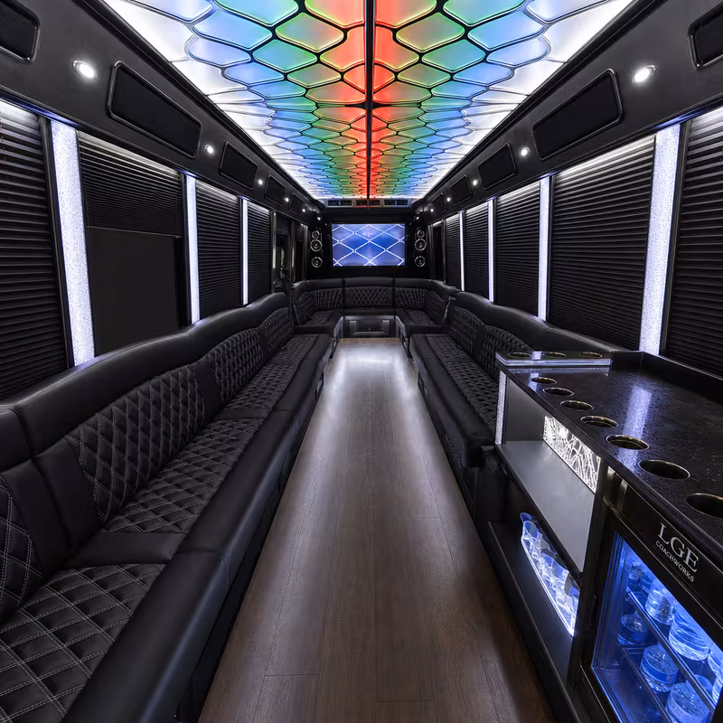 30 Passenger Party Bus Interior