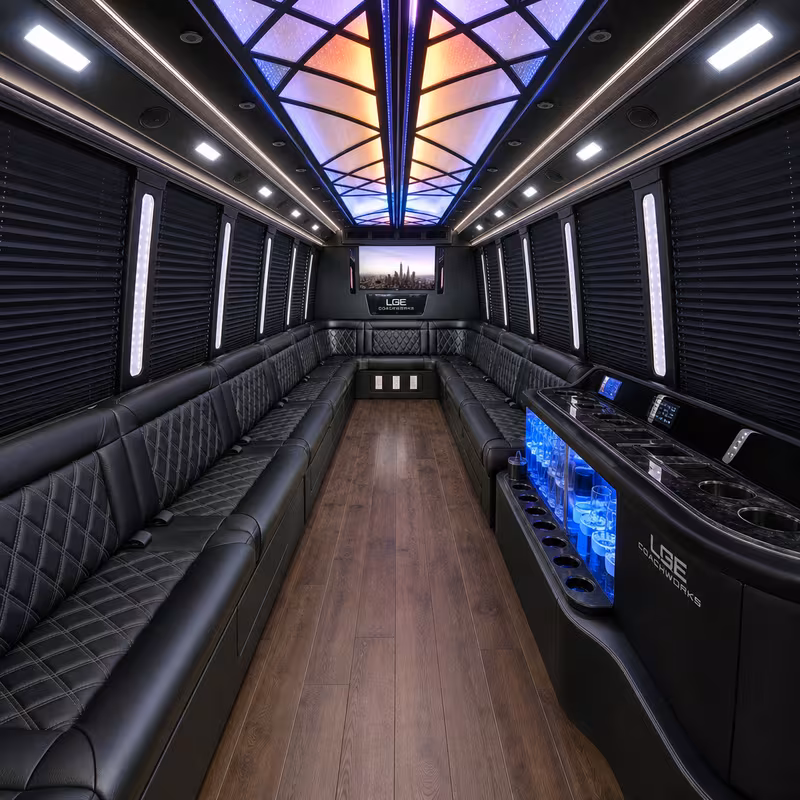 30 Passenger Party Bus Interior