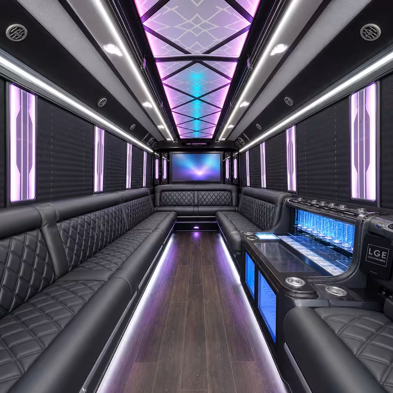 40 Passenger Party Bus Interior