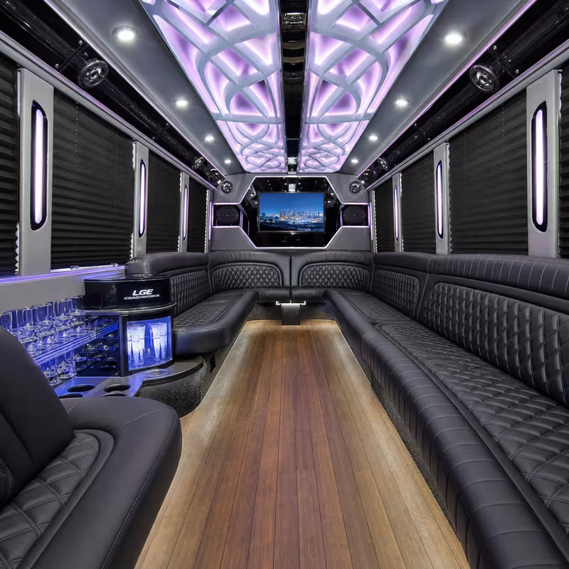 40 Passenger Party Bus Interior