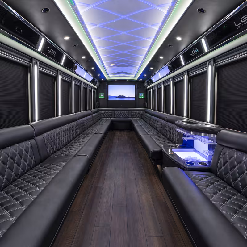 50 Passenger Party Bus Interior
