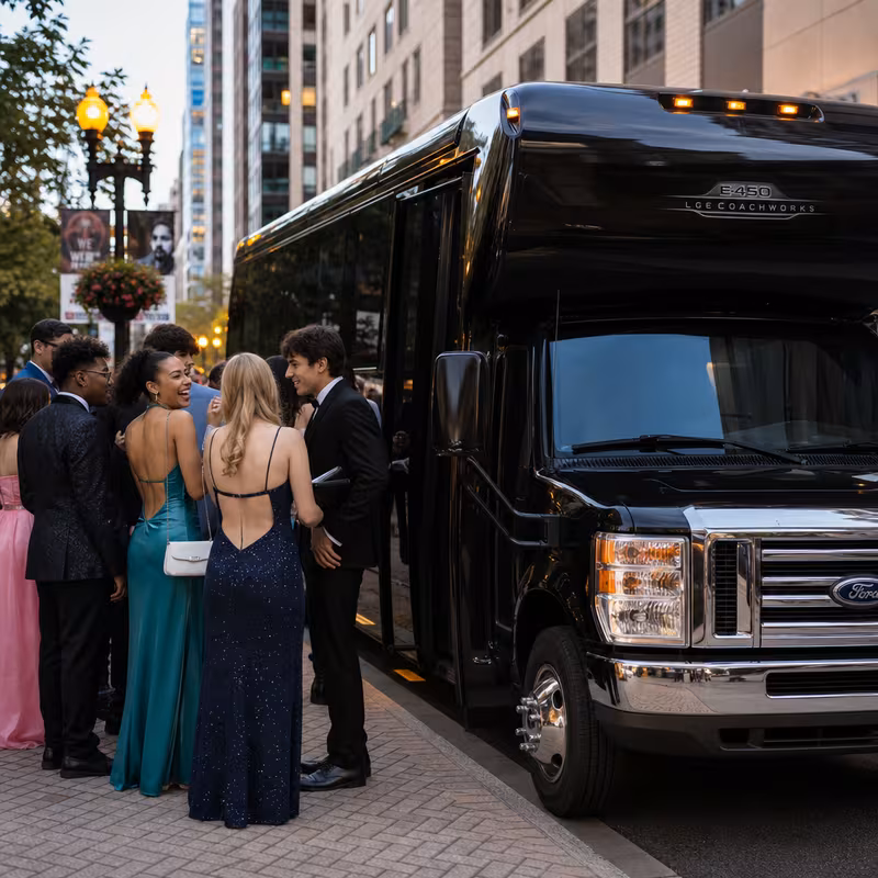 Passengers loading luggage while boarding an Stockton group shuttle