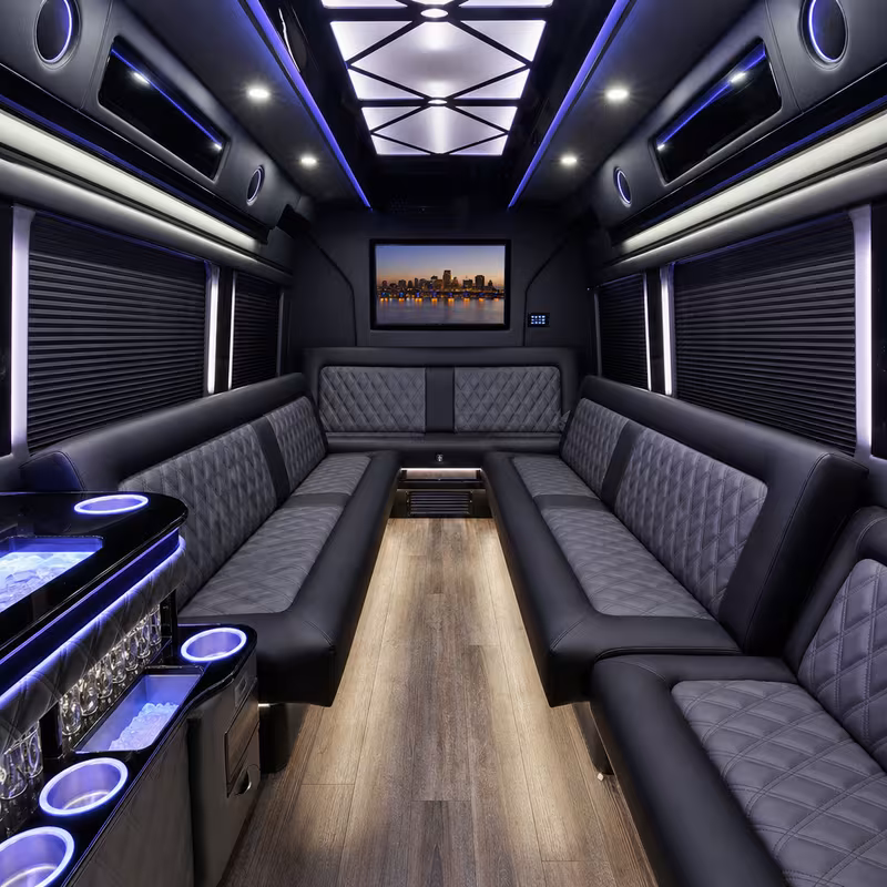 14 Passenger Sprinter Limo Interior