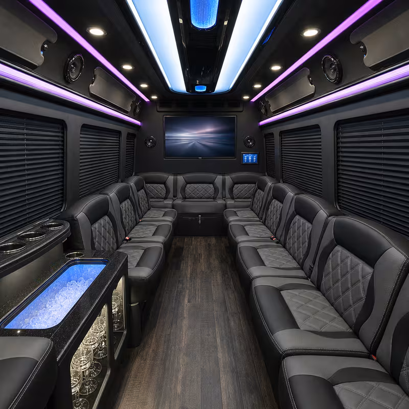 14 Passenger Sprinter Limo Interior
