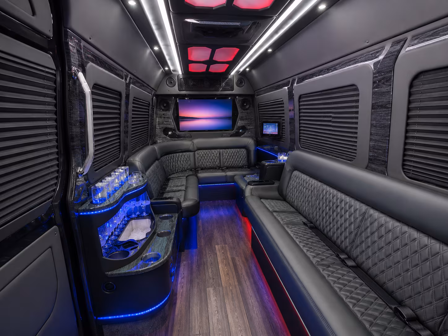 Stockton Corporate Transportation party bus interior