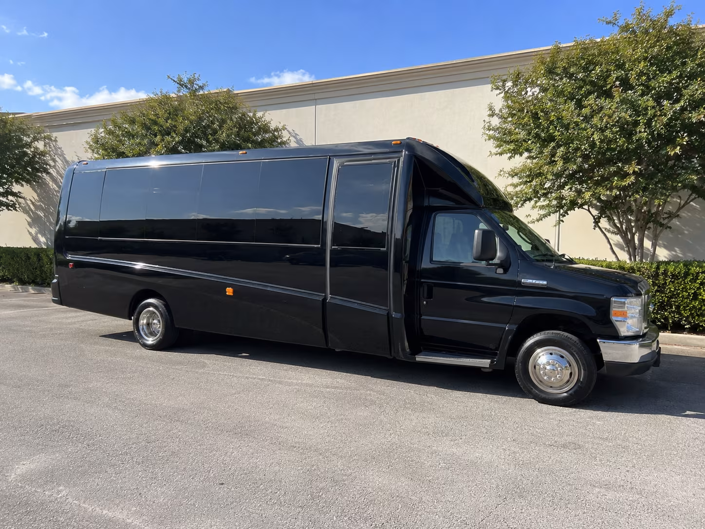 Stockton Private Event Transportation party bus exterior