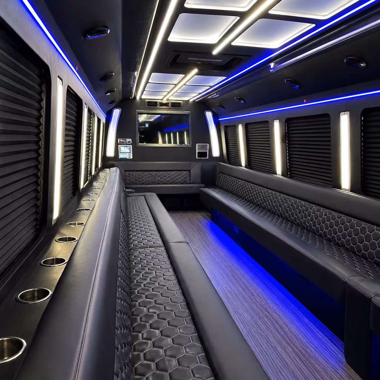Stockton Private Event Transportation party bus exterior