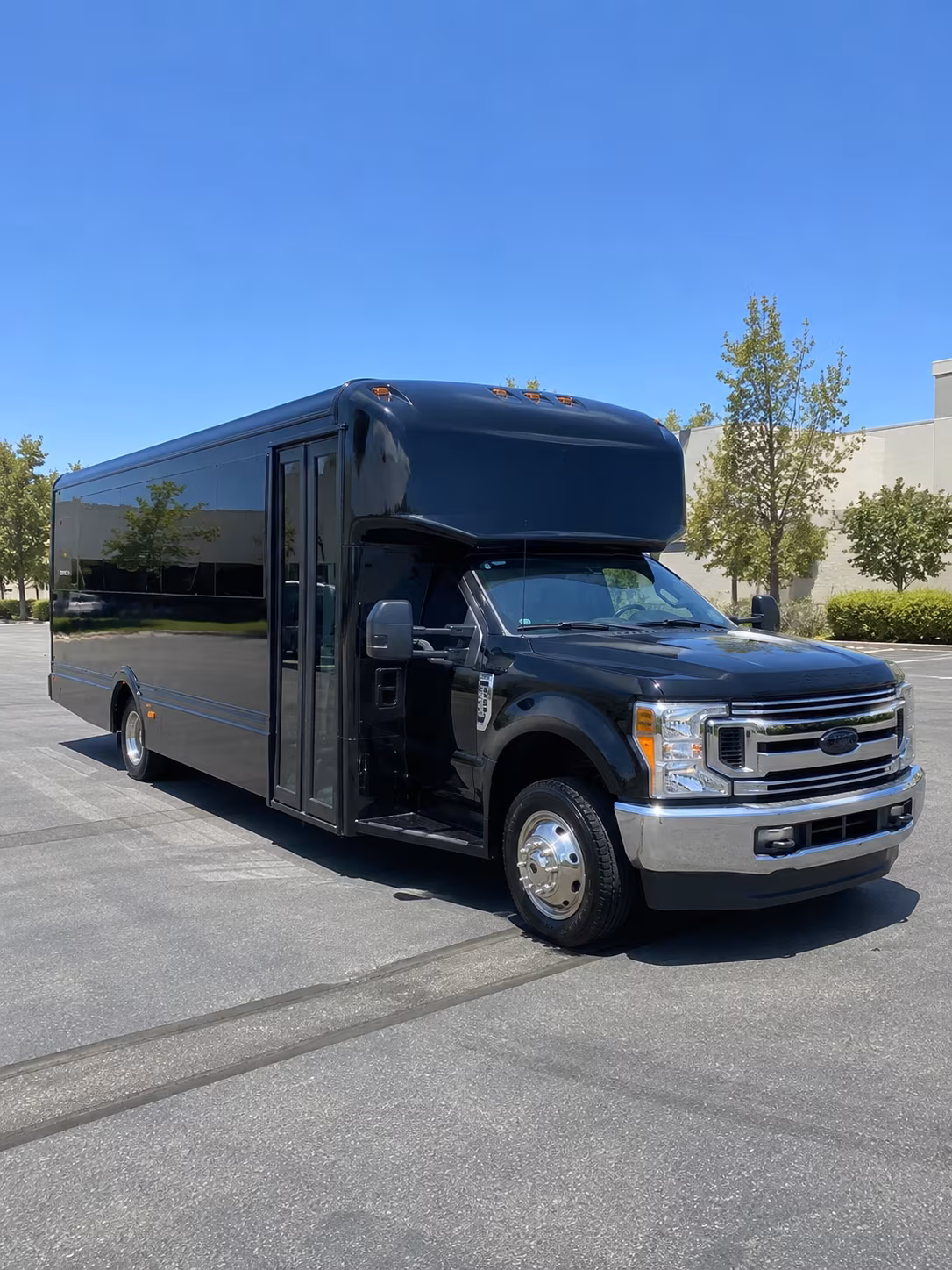 Stockton Private Event Transportation party bus exterior