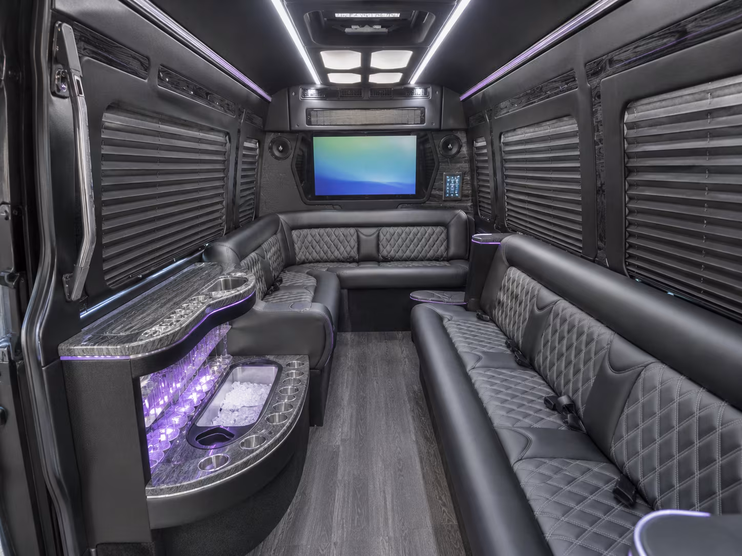 Stockton School Event Transportation party bus exterior