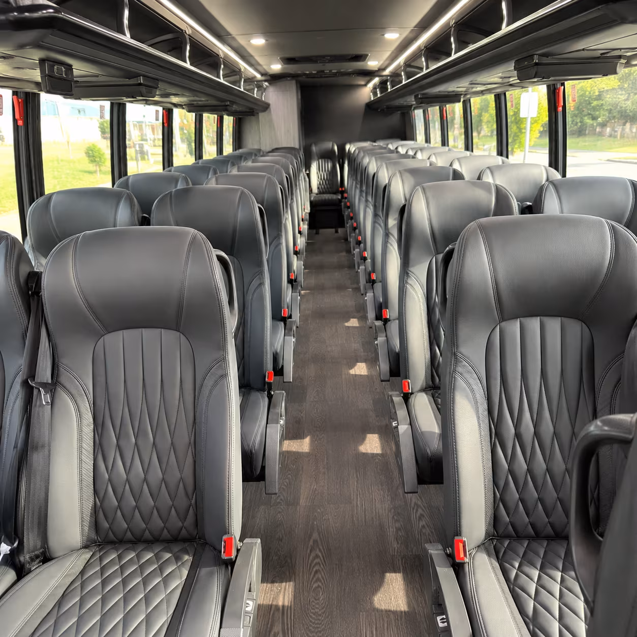 Stockton School Event Transportation party bus interior