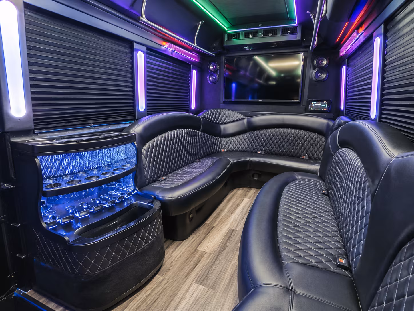 Stockton Sporting Event Transportation party bus exterior