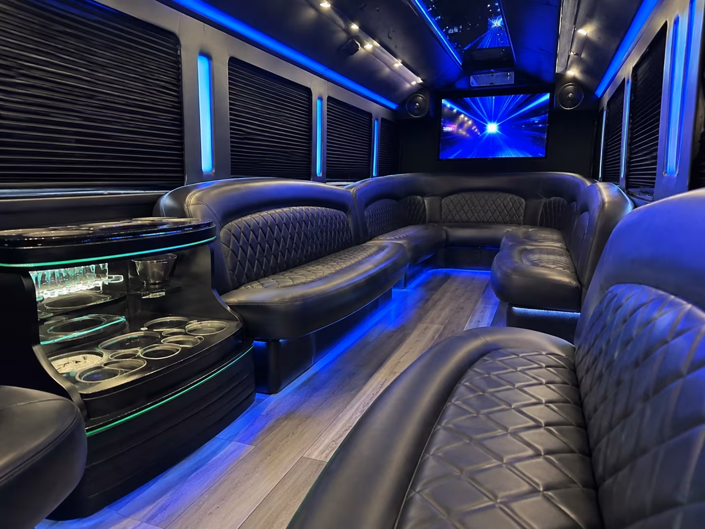 Stockton Sporting Event Transportation party bus exterior