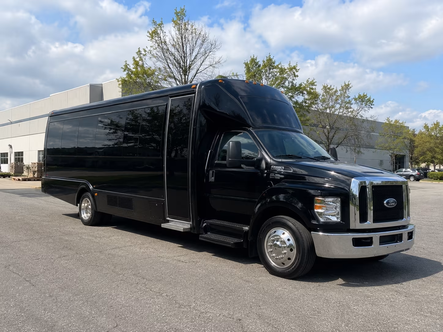 Stockton Sporting Event Transportation party bus exterior