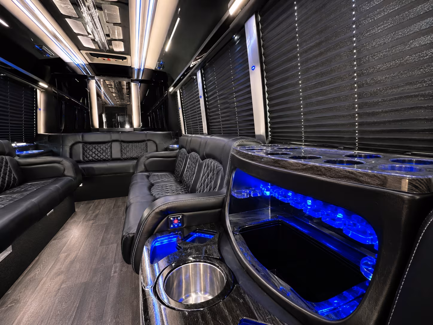 Stockton Wedding Transportation party bus exterior