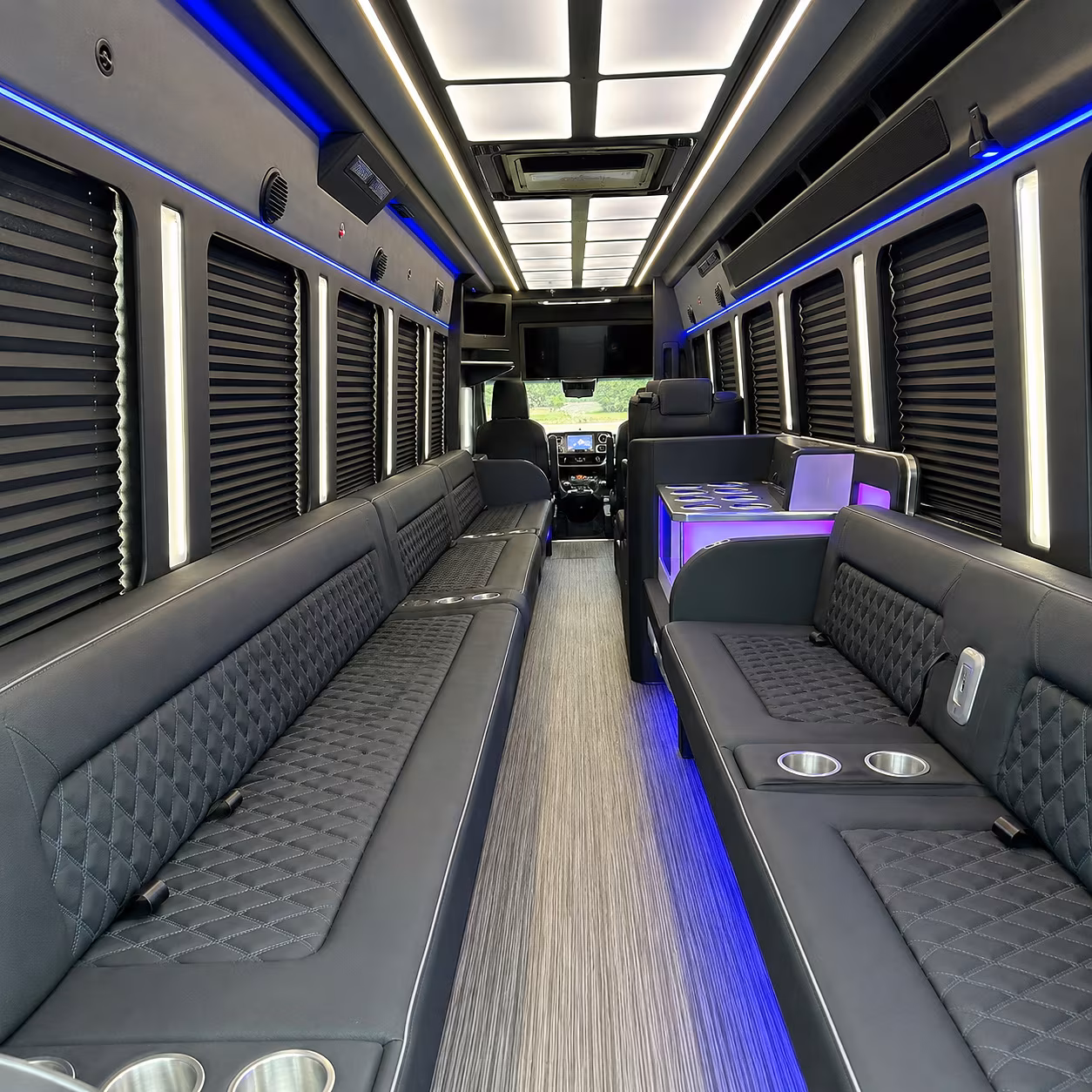 Stockton Winery Tour & Pub Crawl Transportation party bus interior