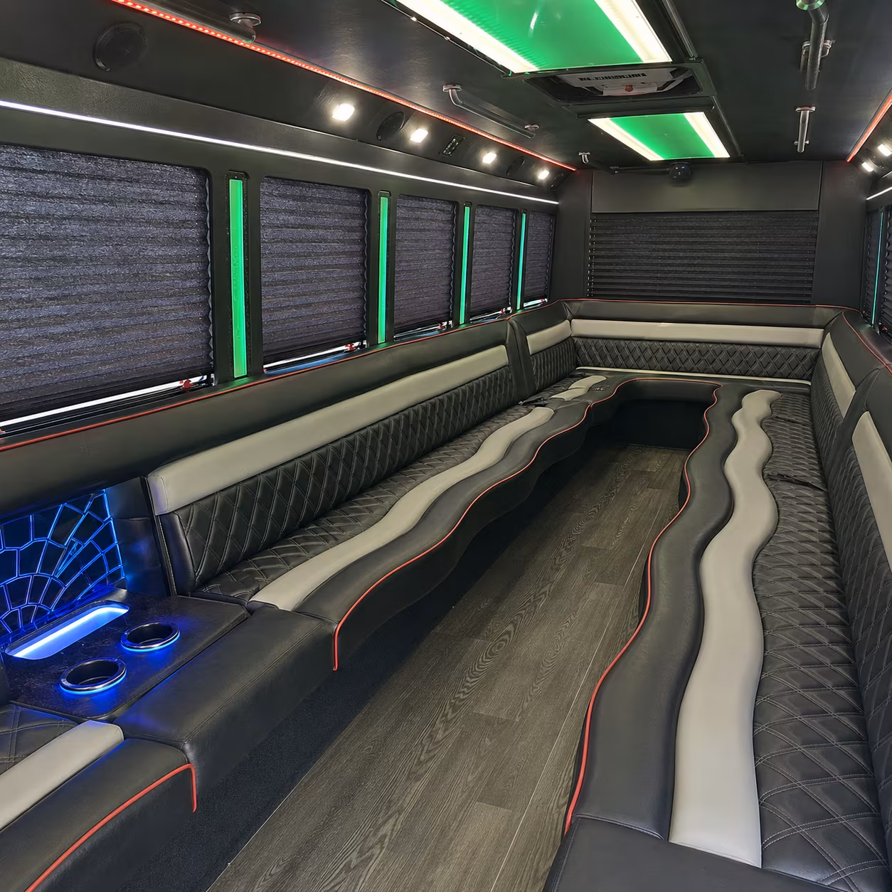 Stockton Winery Tour & Pub Crawl Transportation party bus interior